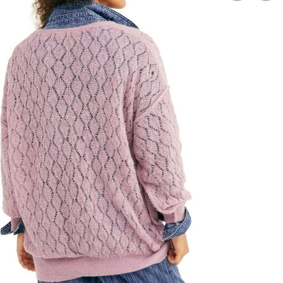 Nwt Free People "Say Hello" Lilac Tunic Sweater - Picture 2 of 6
